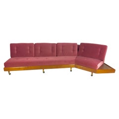 Adrian Pearsall Craft Associates Midcentury Mauve Curved Sofa 1800s