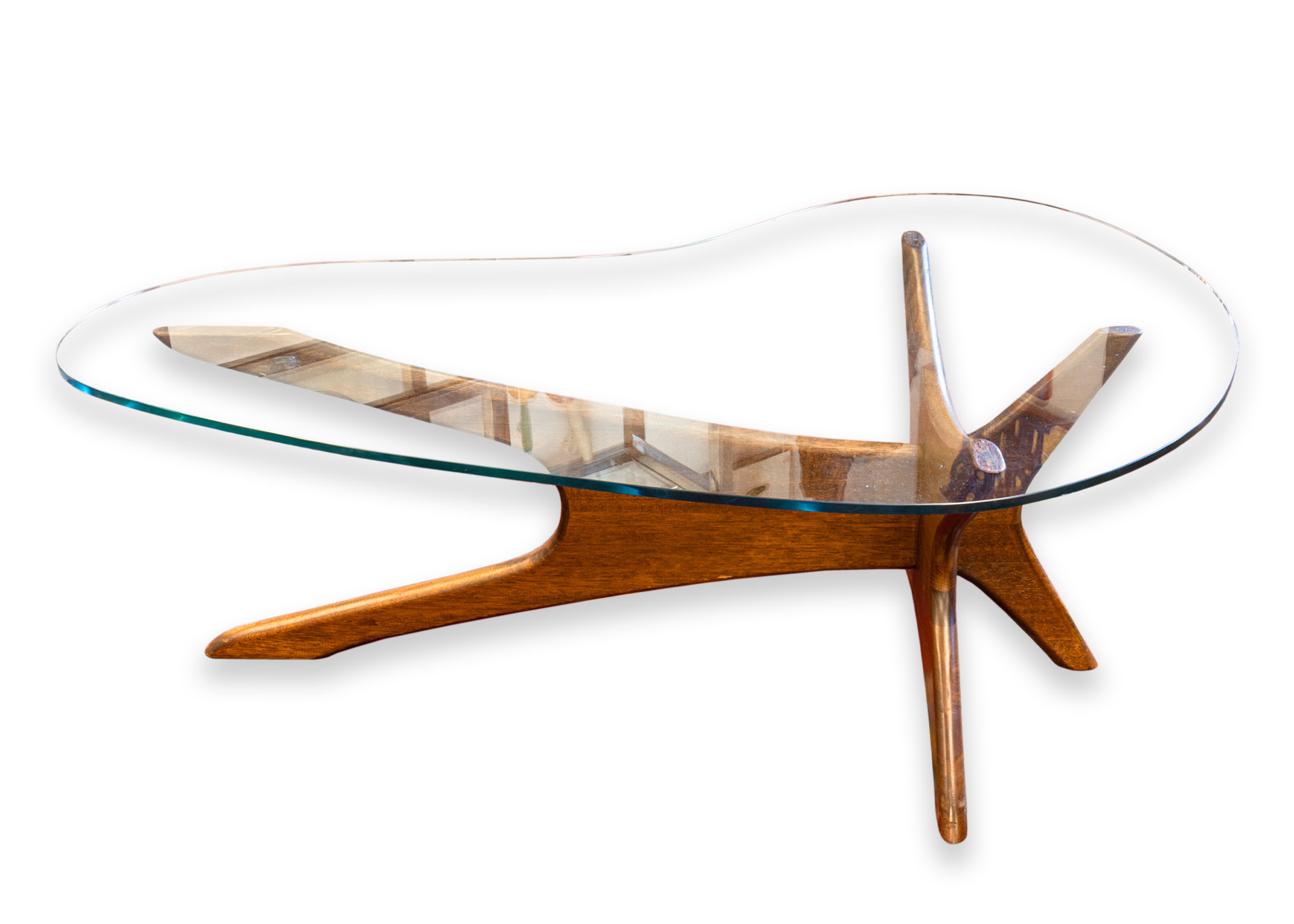 Mid-Century Modern Adrian Pearsall Craft Associates Mid Century Modern Walnut Jacks Coffee Table