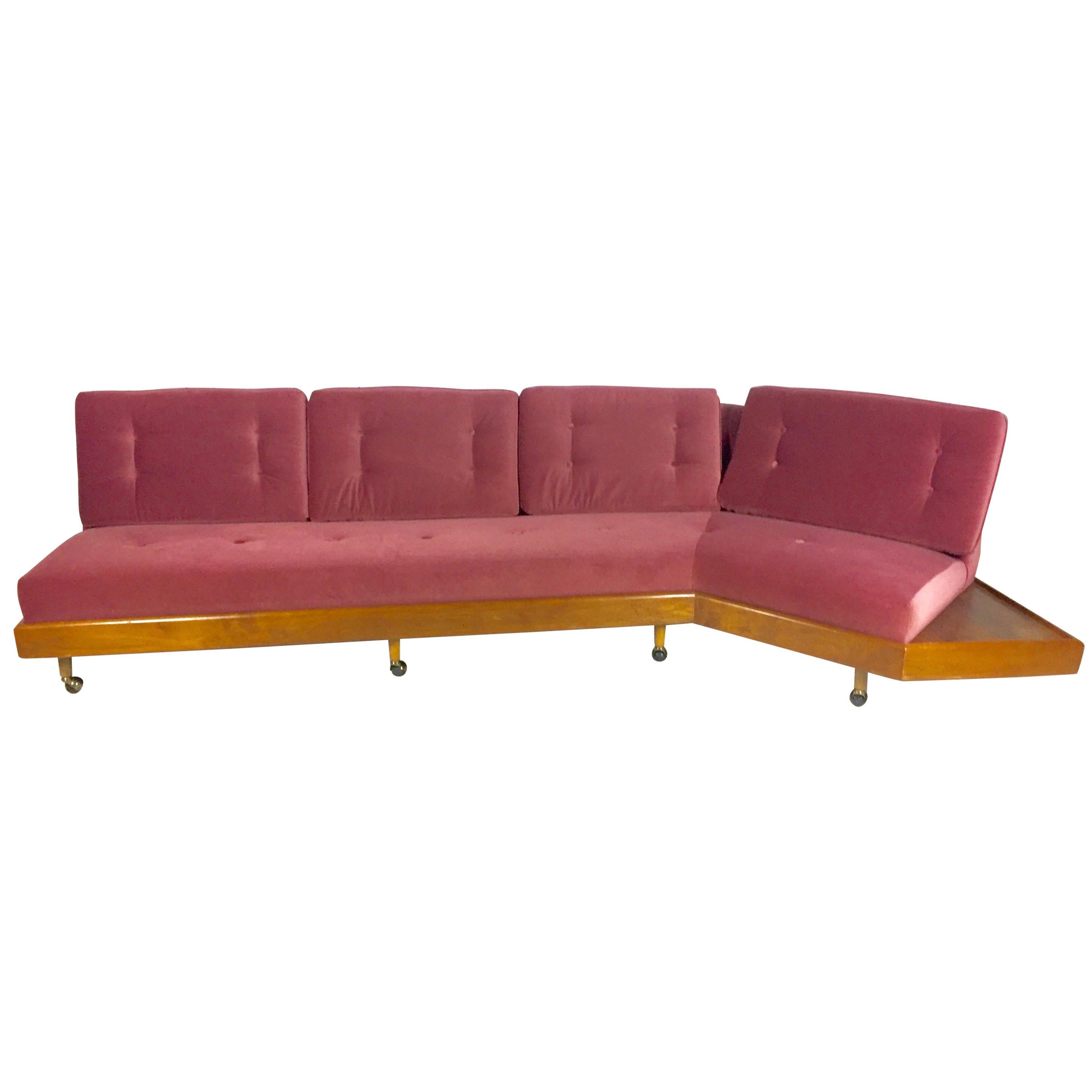 Adrian Pearsall Craft Associates Midcentury Mauve Curved Sofa, 1800s