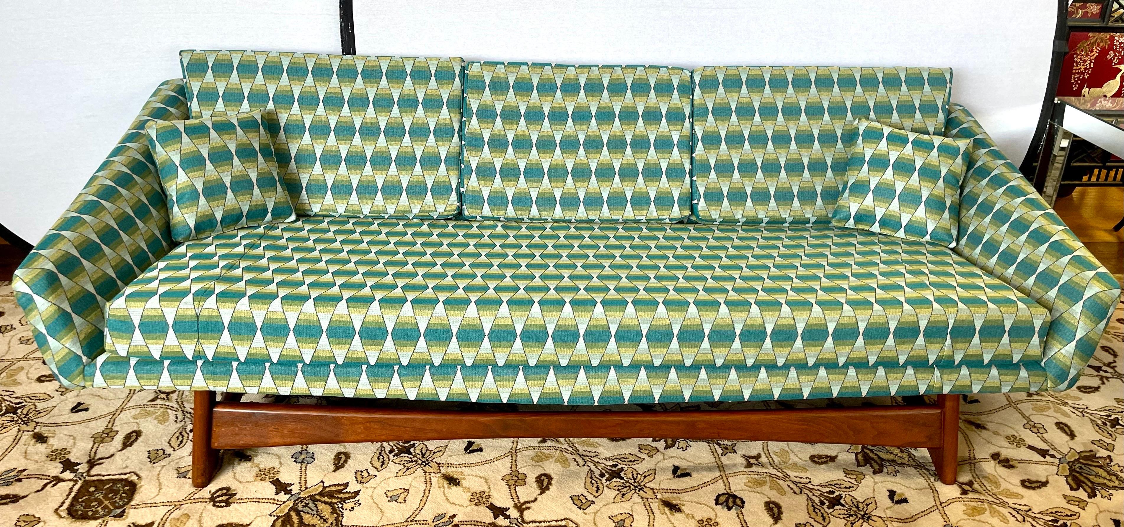 Fabric Adrian Pearsall Craft Associates Newly Upholstered Mid-Century Modern Sofa