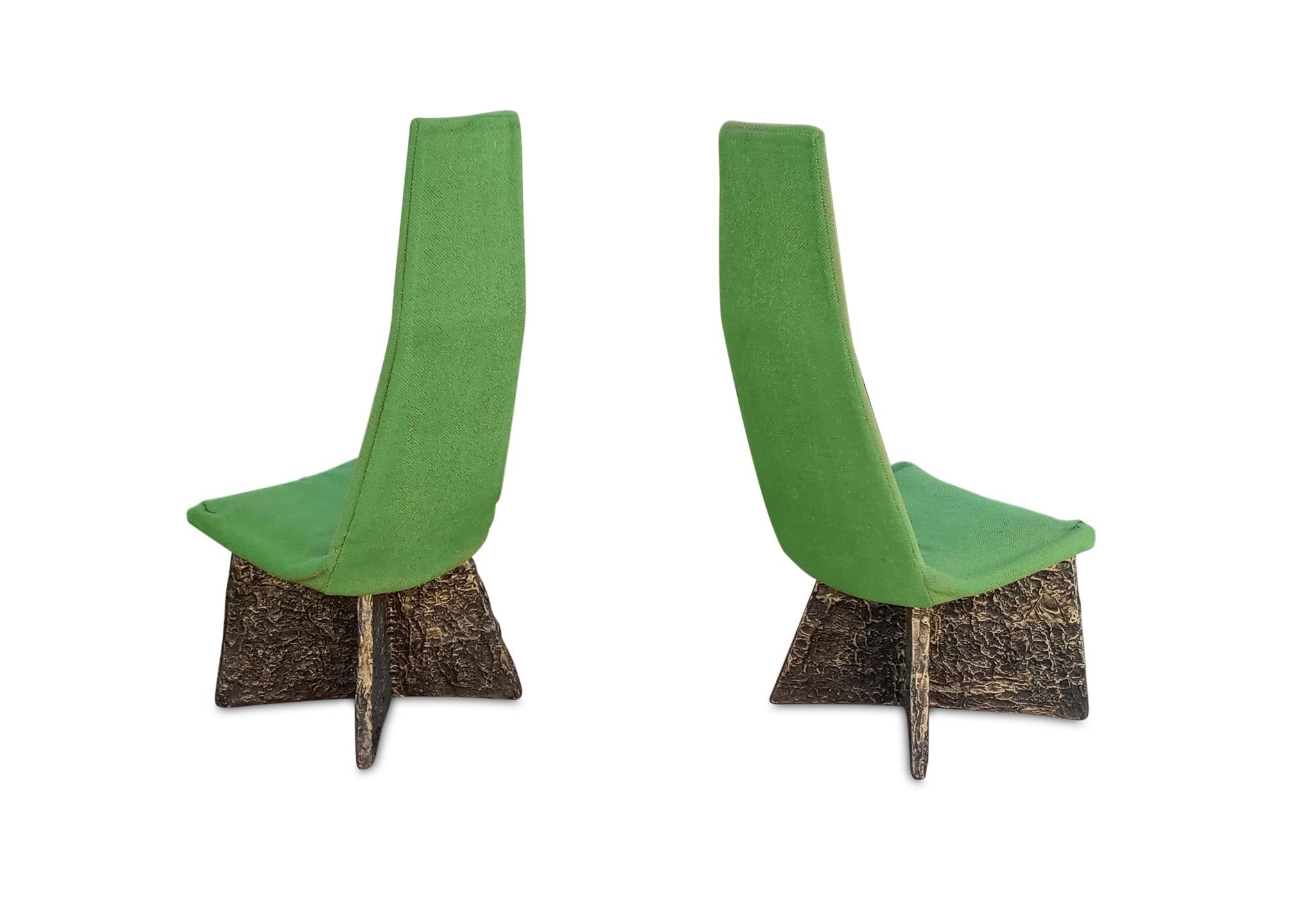Mid-Century Modern Adrian Pearsall Craft Associates Pair Brutalist Side Chairs