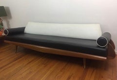Adrian Pearsall Craft Associates Rare Black and White 868-M Walnut Sofa