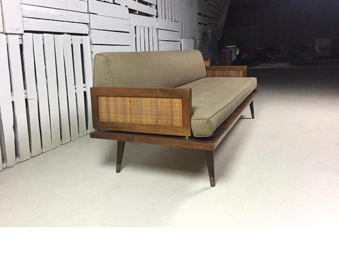 Mid-20th Century Adrian Pearsall Craft Associates Rare Model 920-CS Sofa with Cane Arms For Sale