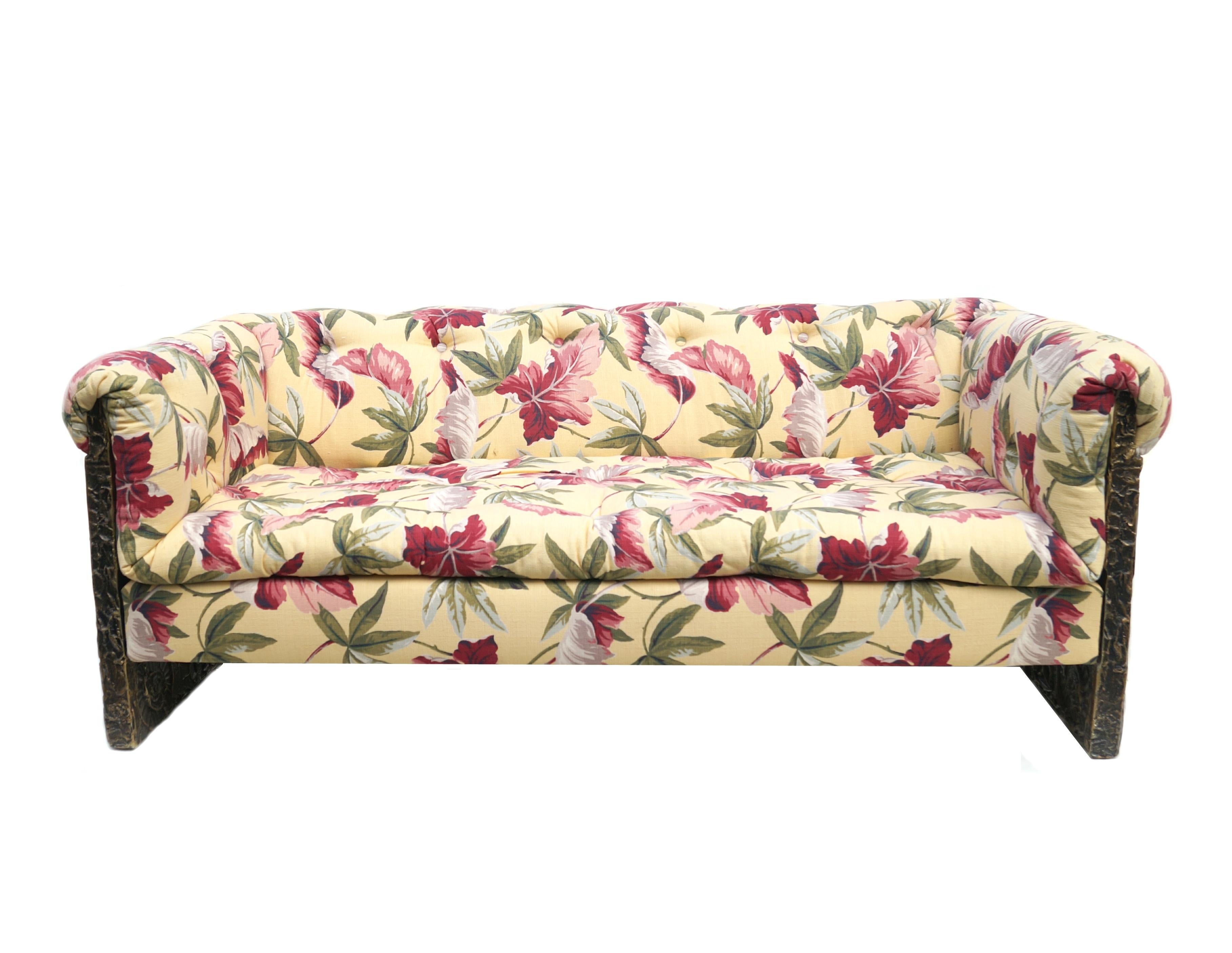Brutalisme Adrian Pearsall Craft Associates Sculptured Brutalist Sofa Large Loveseat Settee en vente