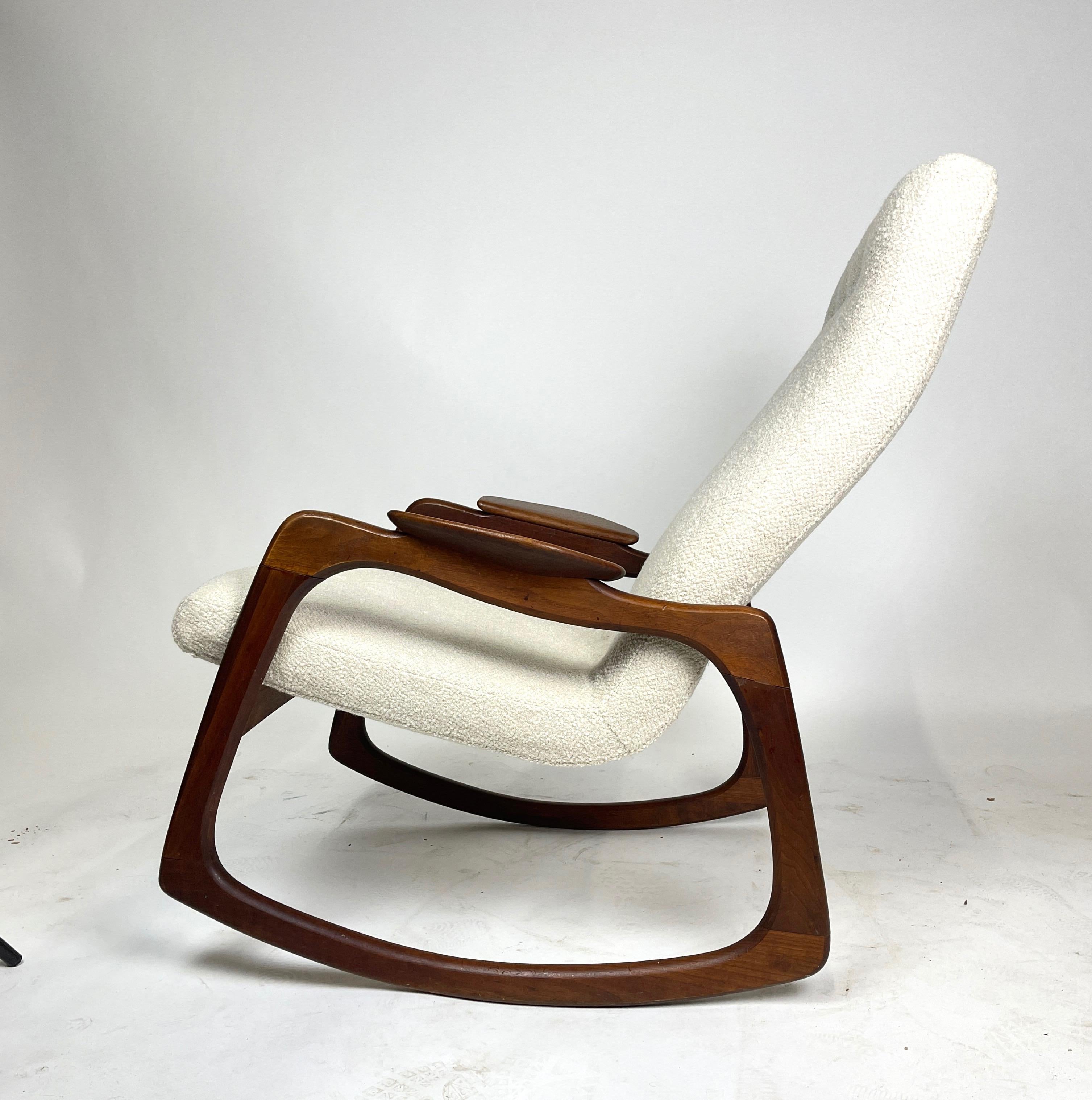 Mid-Century Modern Adrian Pearsall Craft Associates Sculptural Rocking Chair Rocker New Upholstery