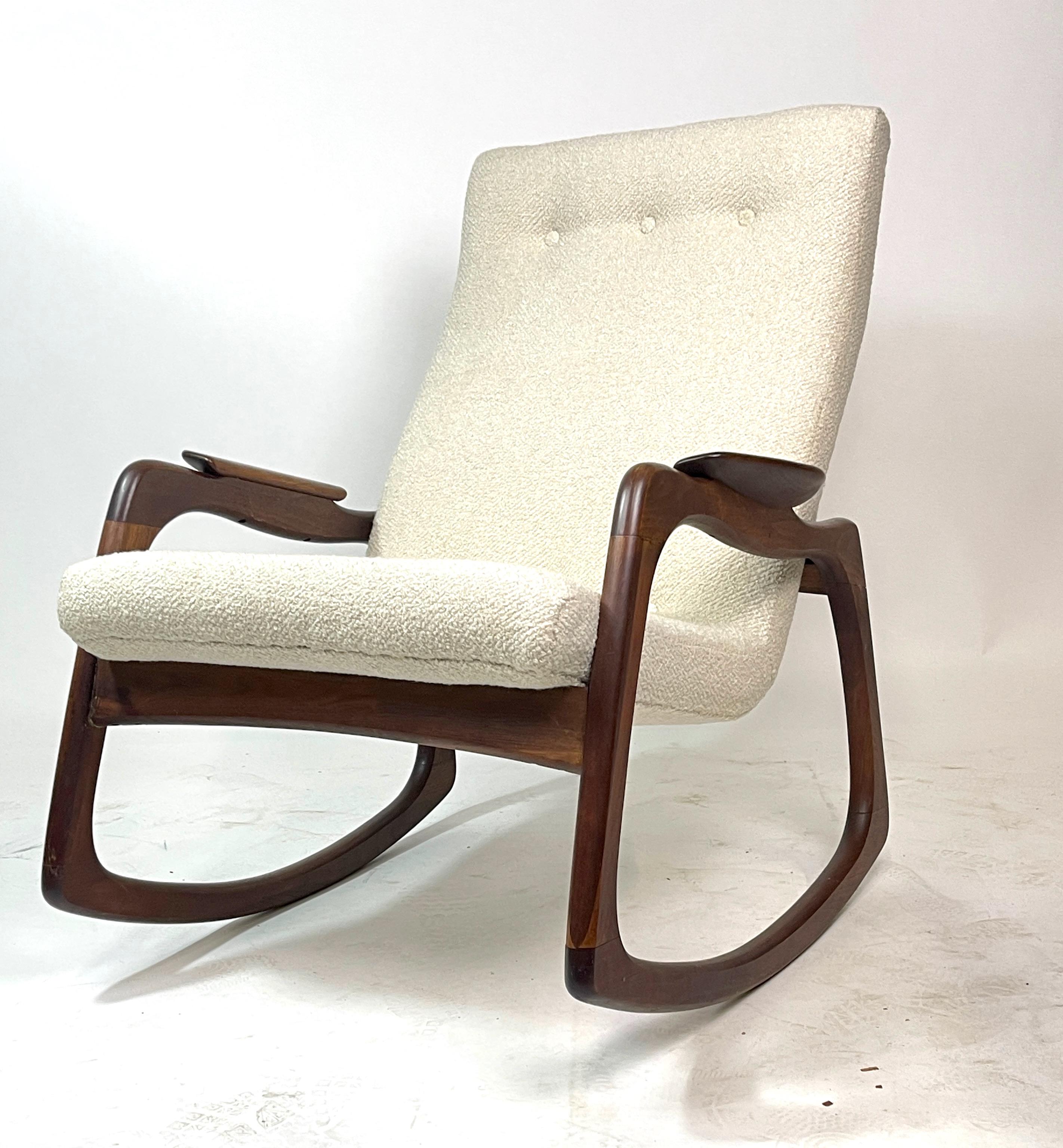 American Adrian Pearsall Craft Associates Sculptural Rocking Chair Rocker New Upholstery