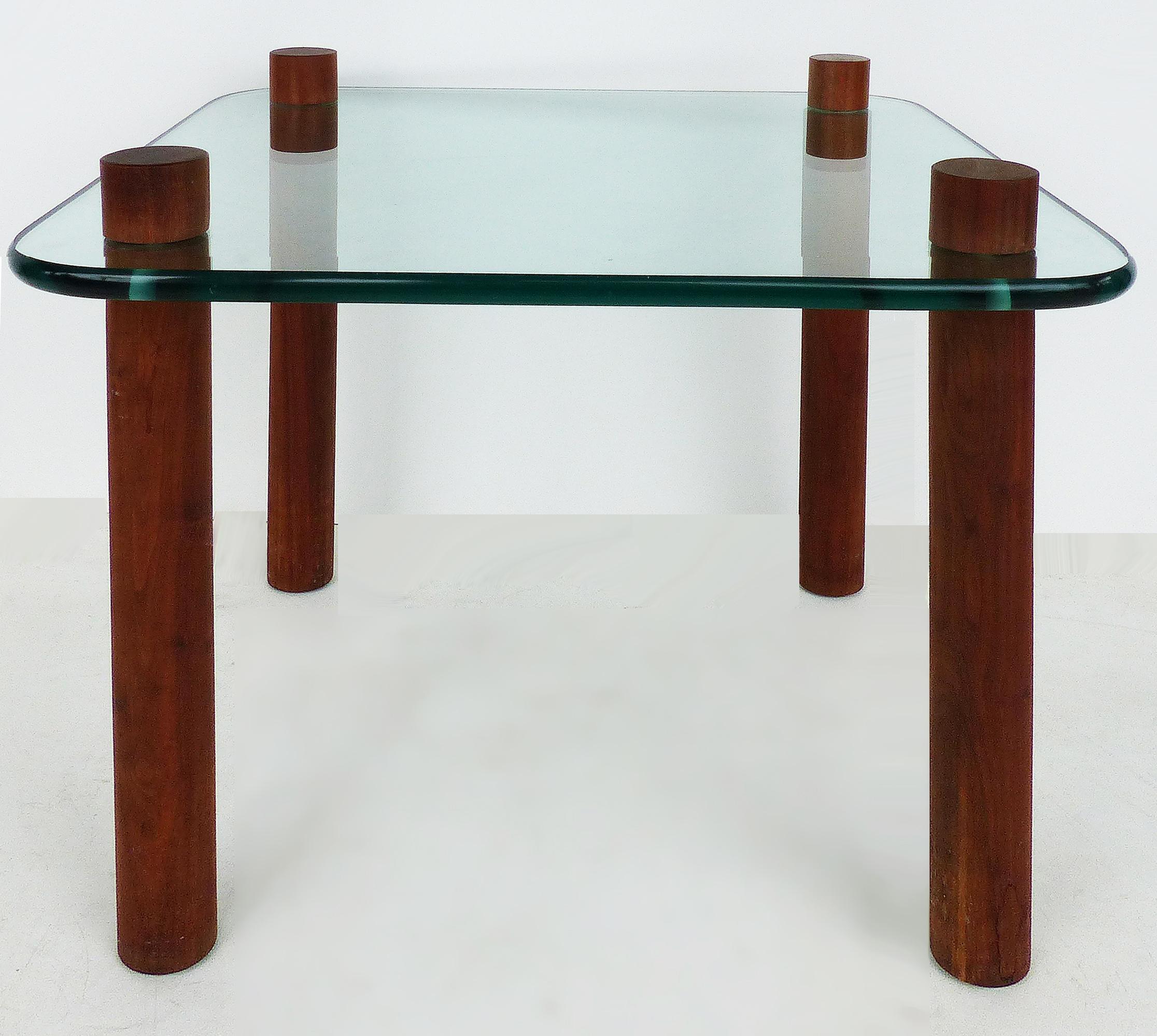 Adrian Pearsall Craft Associates side tables in wood and glass

Offered is a pair of Adrian Pearsall Craft Associates circa 1965 wood dowel and glass side tables with rounded edge thick glass tops. This pair of tables is part of a