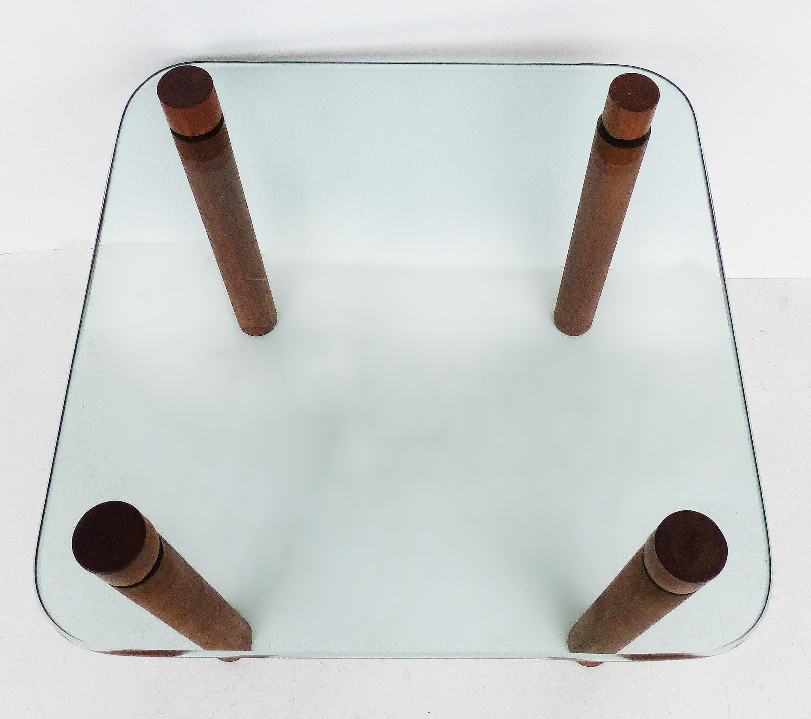 20th Century Adrian Pearsall Craft Associates Side Tables in Wood and Glass, Pair