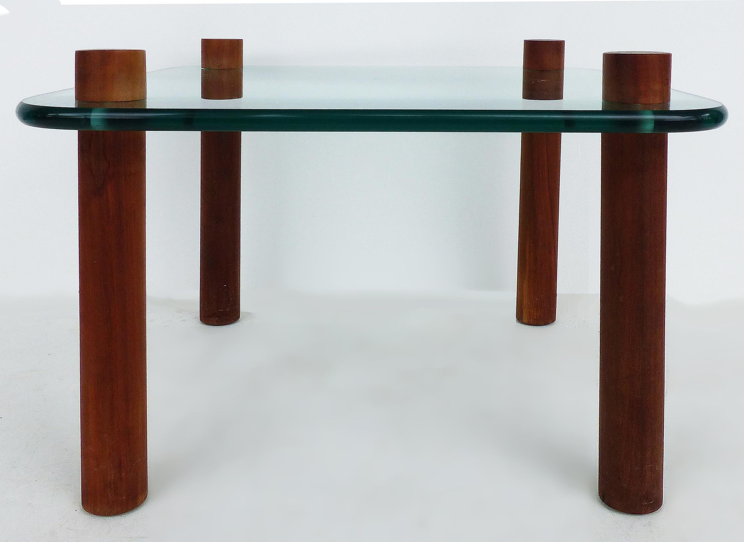 Adrian Pearsall Craft Associates Side Tables in Wood and Glass, Pair 1