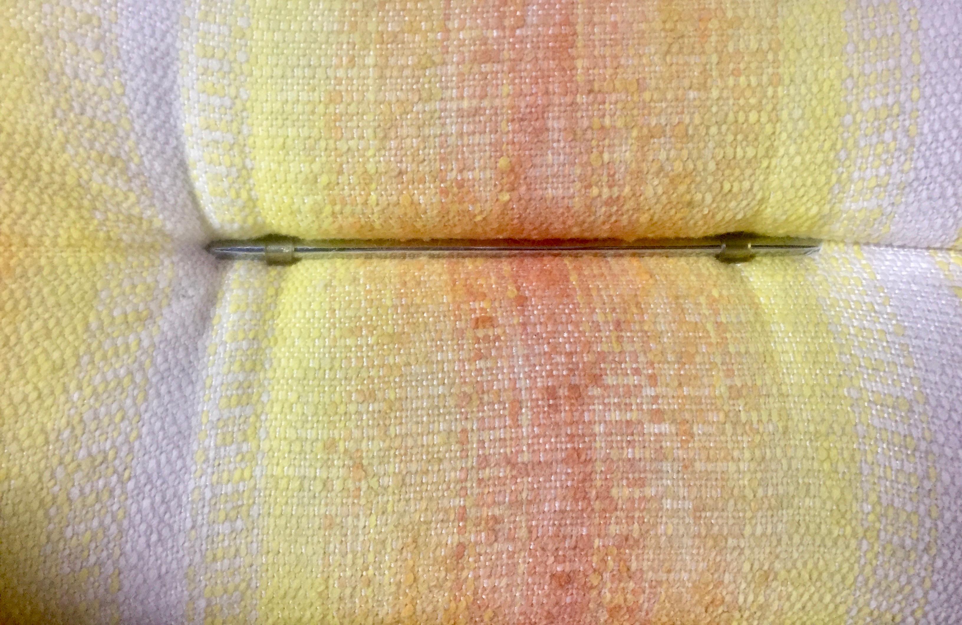 Mid-Century Modern Adrian Pearsall Craft Associates Signed Yellow Rainbow Striped Midcentury Sofa