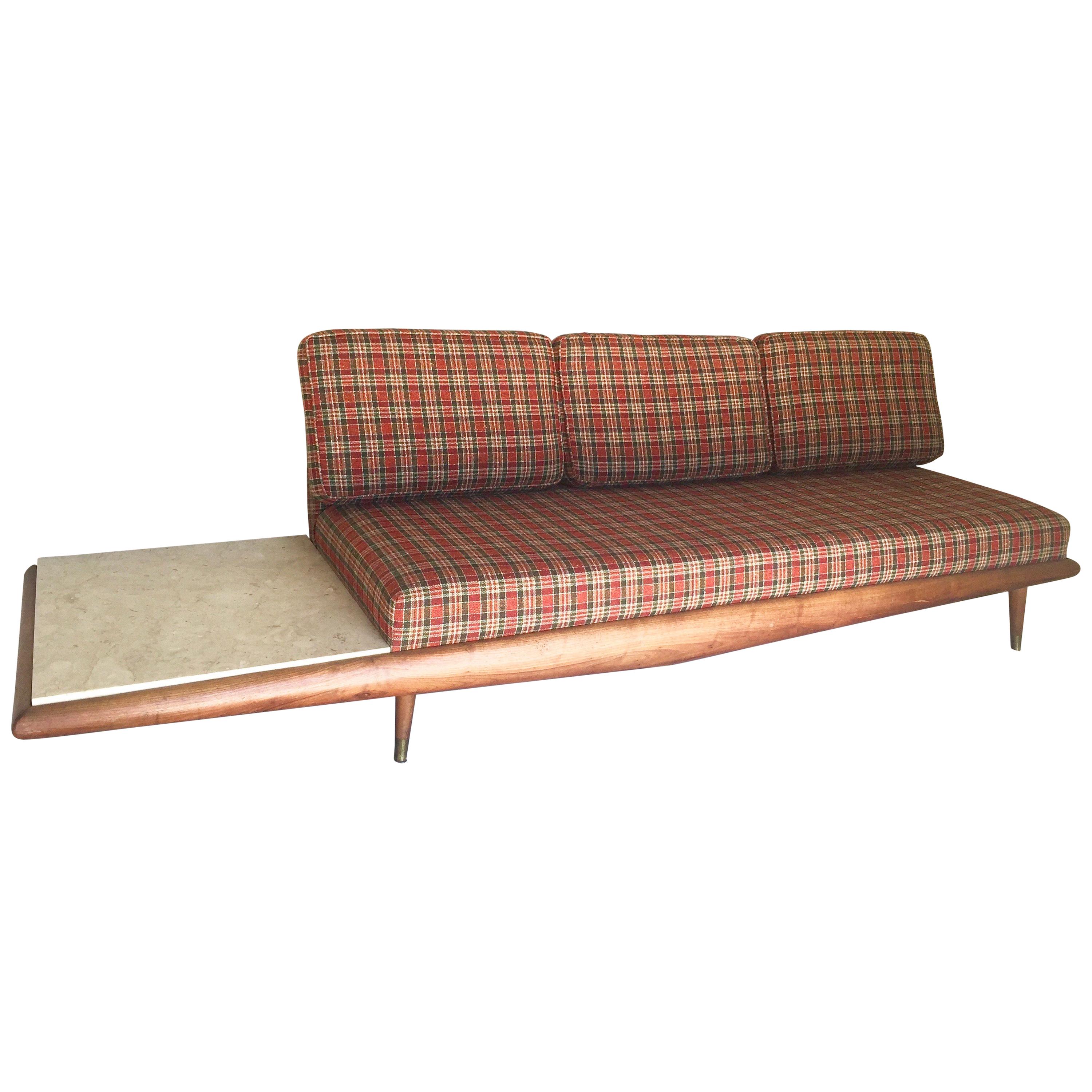 Adrian Pearsall Craft Associates Sofa with Marble End Table Mid-Century Modern For Sale