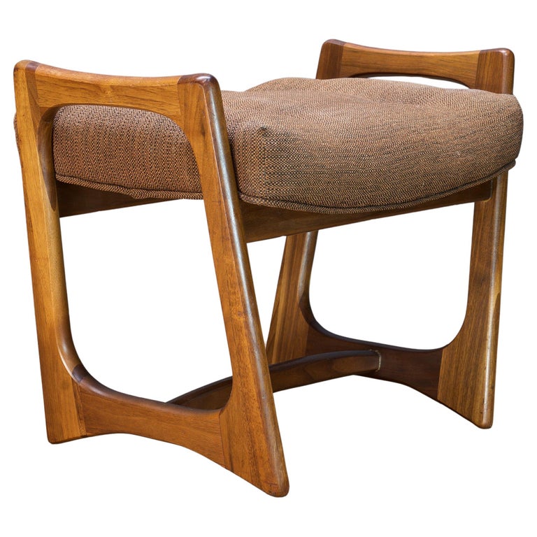 Rare 1960s Walnut Adrian Pearsall Sculptural Stool Bench Ottoman