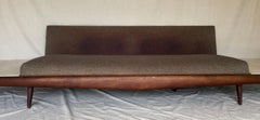 Adrian Pearsall Craft Associates X-Long Brown Sofa with Marble End Tables 889-S