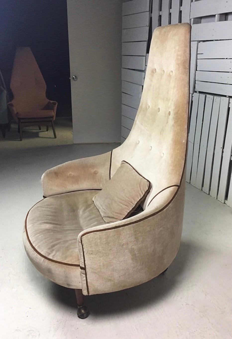 Mid-Century Modern Adrian Pearsall Craft Associates fauteuil à dossier haut extra large modèle 2139-C en vente
