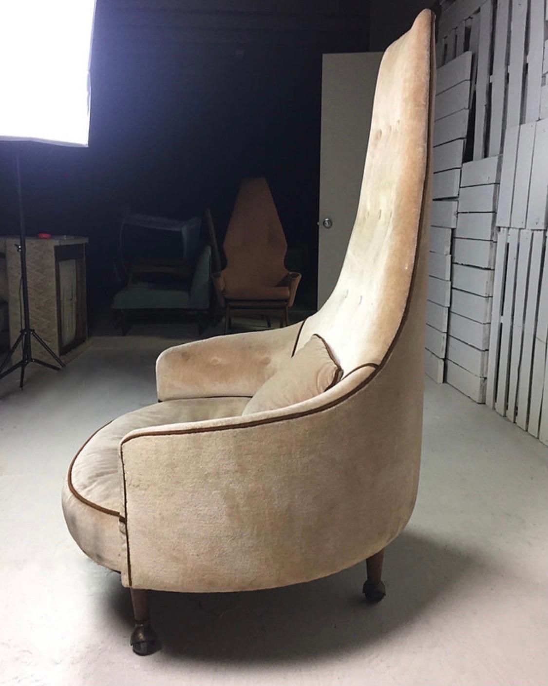 Mid-Century Modern Adrian Pearsall Craft Associates Extra Large High-back Chair Model 2139-C For Sale