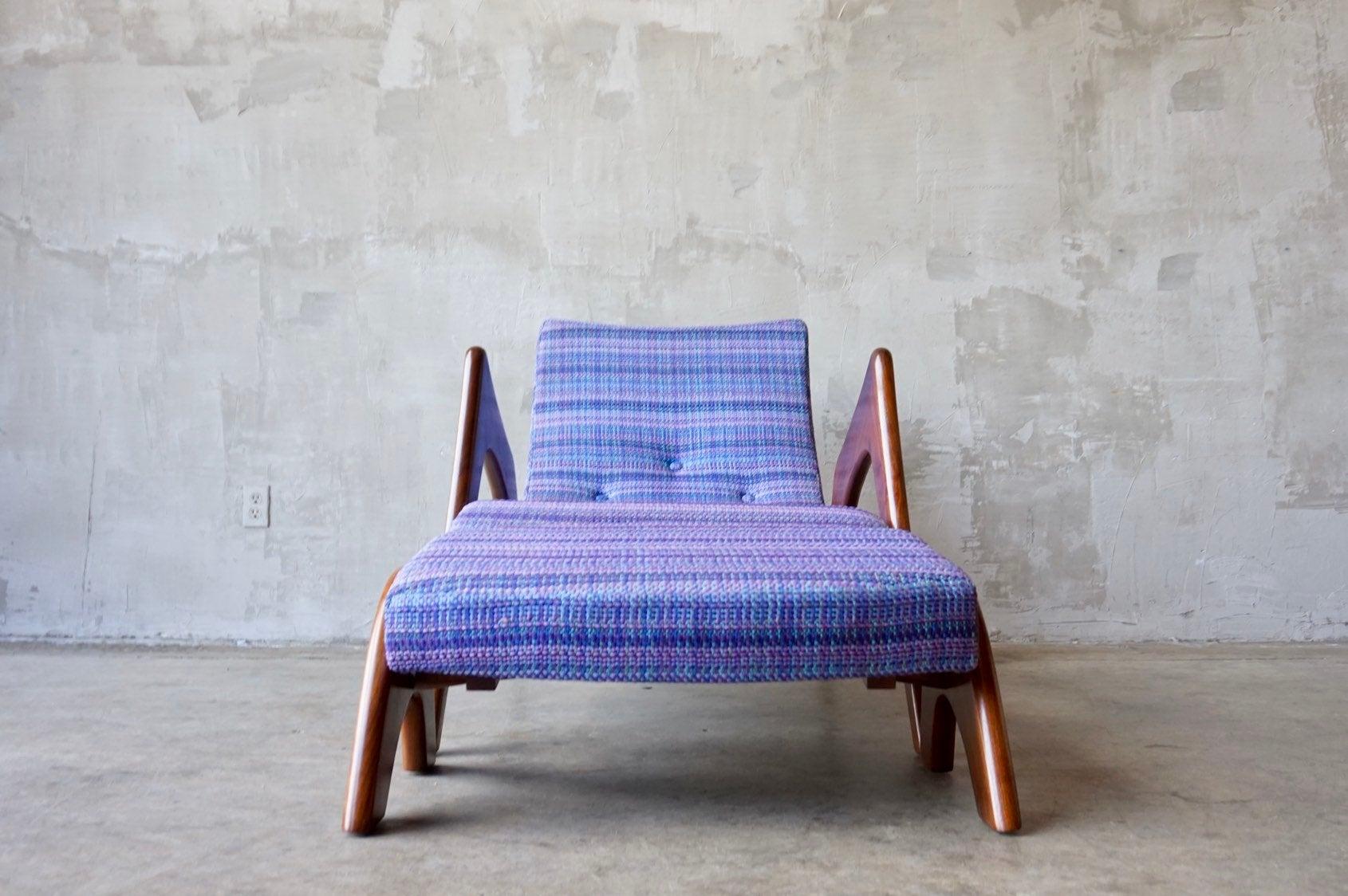 American Adrian Pearsall 'Crecent' Chair and Ottoman