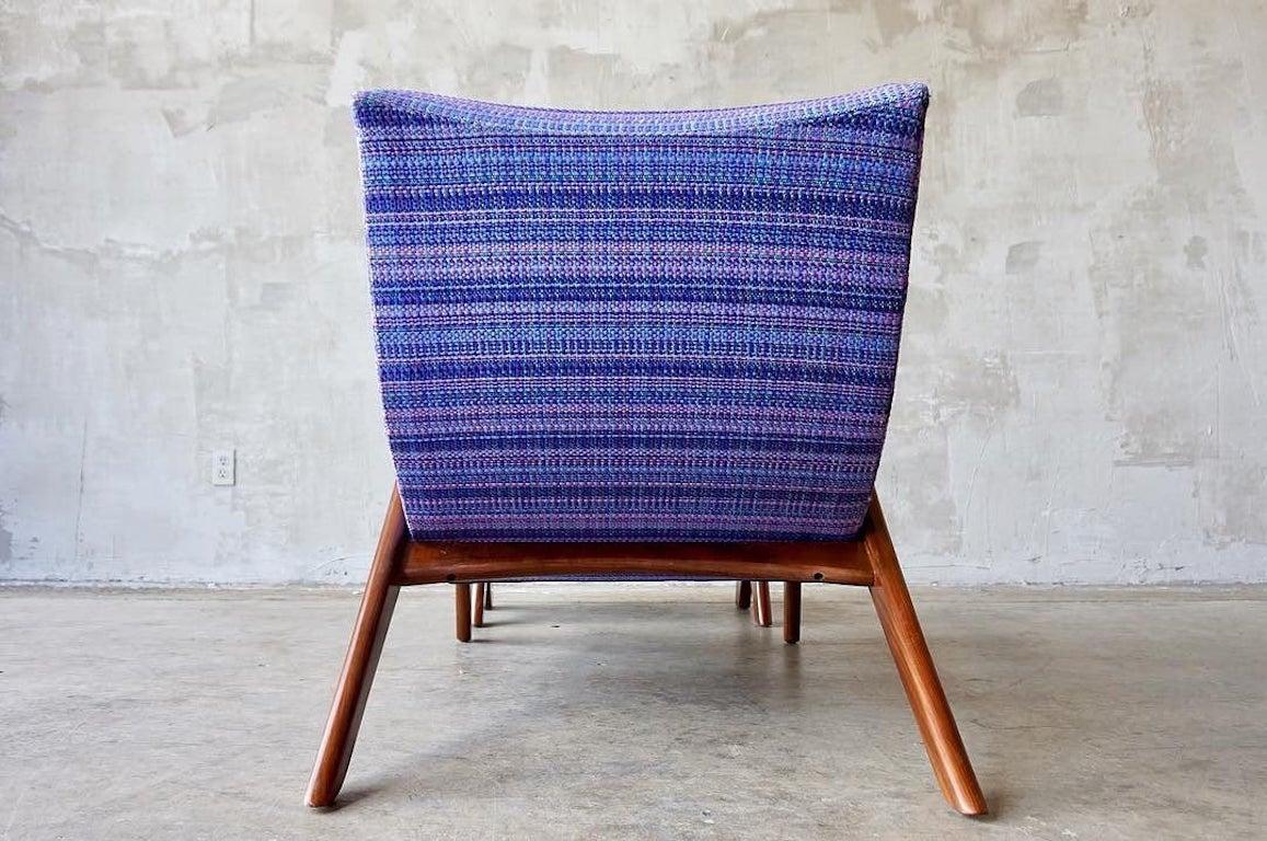 Upholstery Adrian Pearsall 'Crecent' Chair and Ottoman