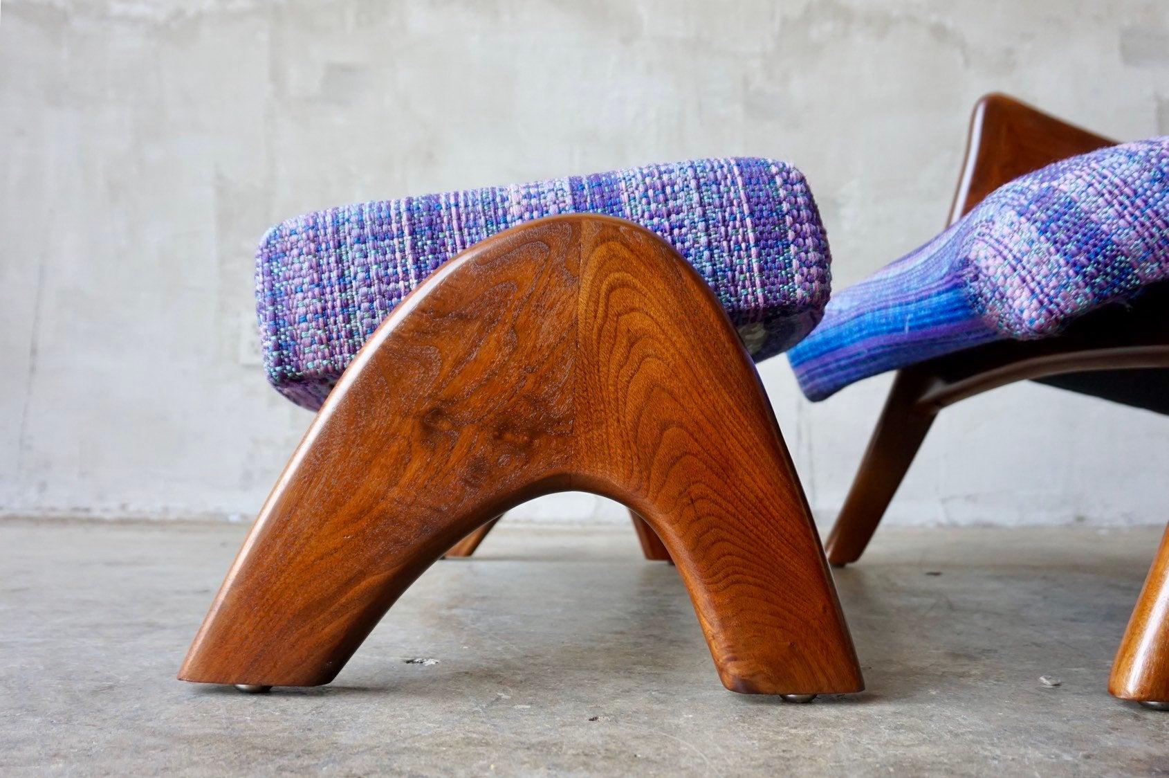 Adrian Pearsall 'Crecent' Chair and Ottoman 1