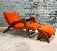 Adrian Pearsall "Crescent" Lounge Chair and Ottoman, 1960