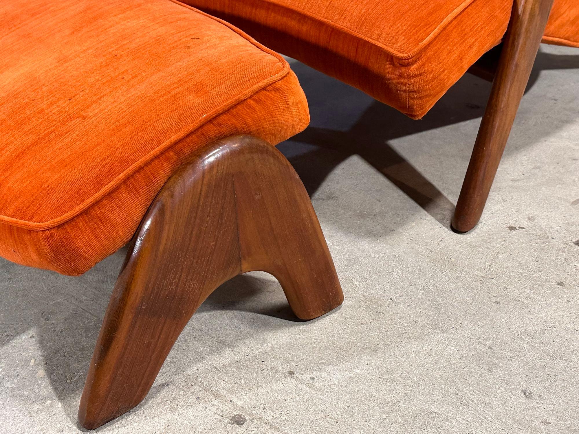 Adrian Pearsall „Crescent“ Loungesessel und Ottomane, 1960 (Polster) im Angebot
