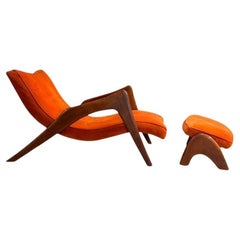 Chaise longue et pouf "Crescent" d'Adrian Pearsall, 1960