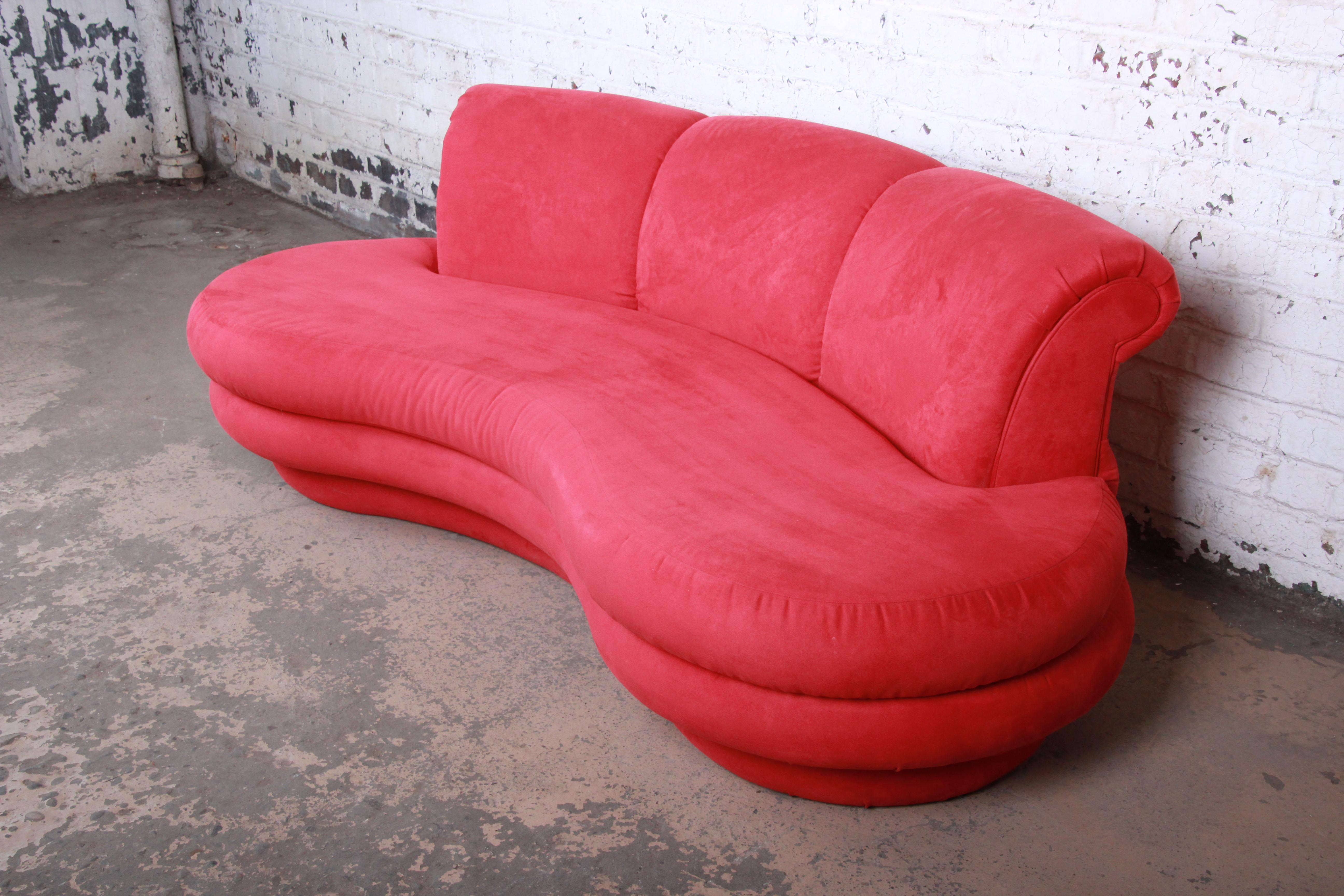 Mid-Century Modern Adrian Pearsall Curved Kidney Shape Sofa for Comfort Designs