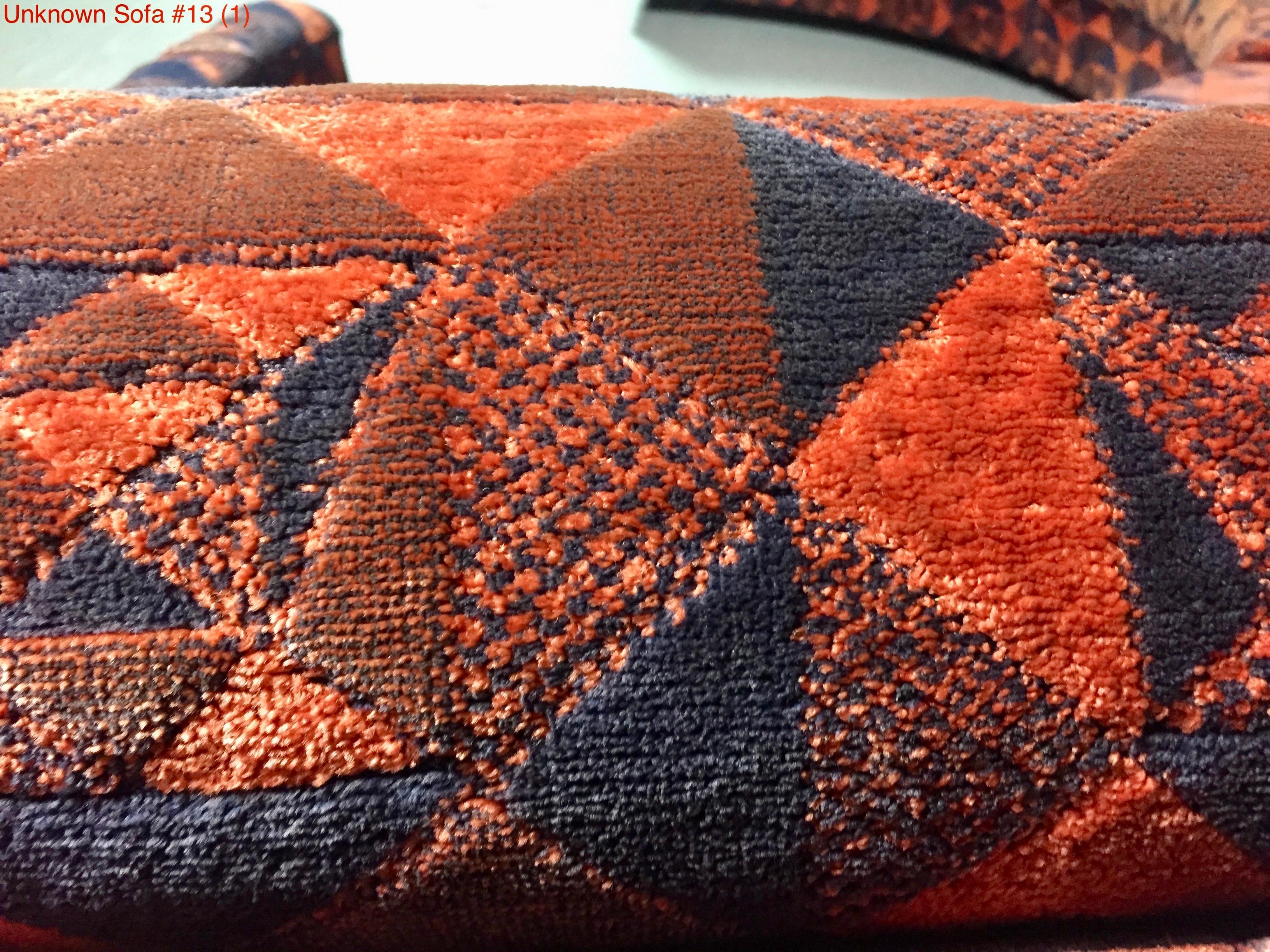 Adrian Pearsall Deep Orange and Black Geometric Sectional Sofa Craft Associates 4