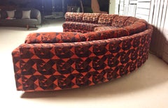 Adrian Pearsall Deep Orange and Black Geometric Sectional Sofa Craft Associates