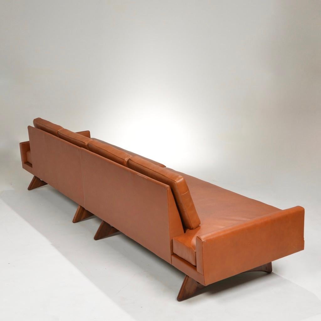 Leather Adrian Pearsall Floating Back Sofa For Sale