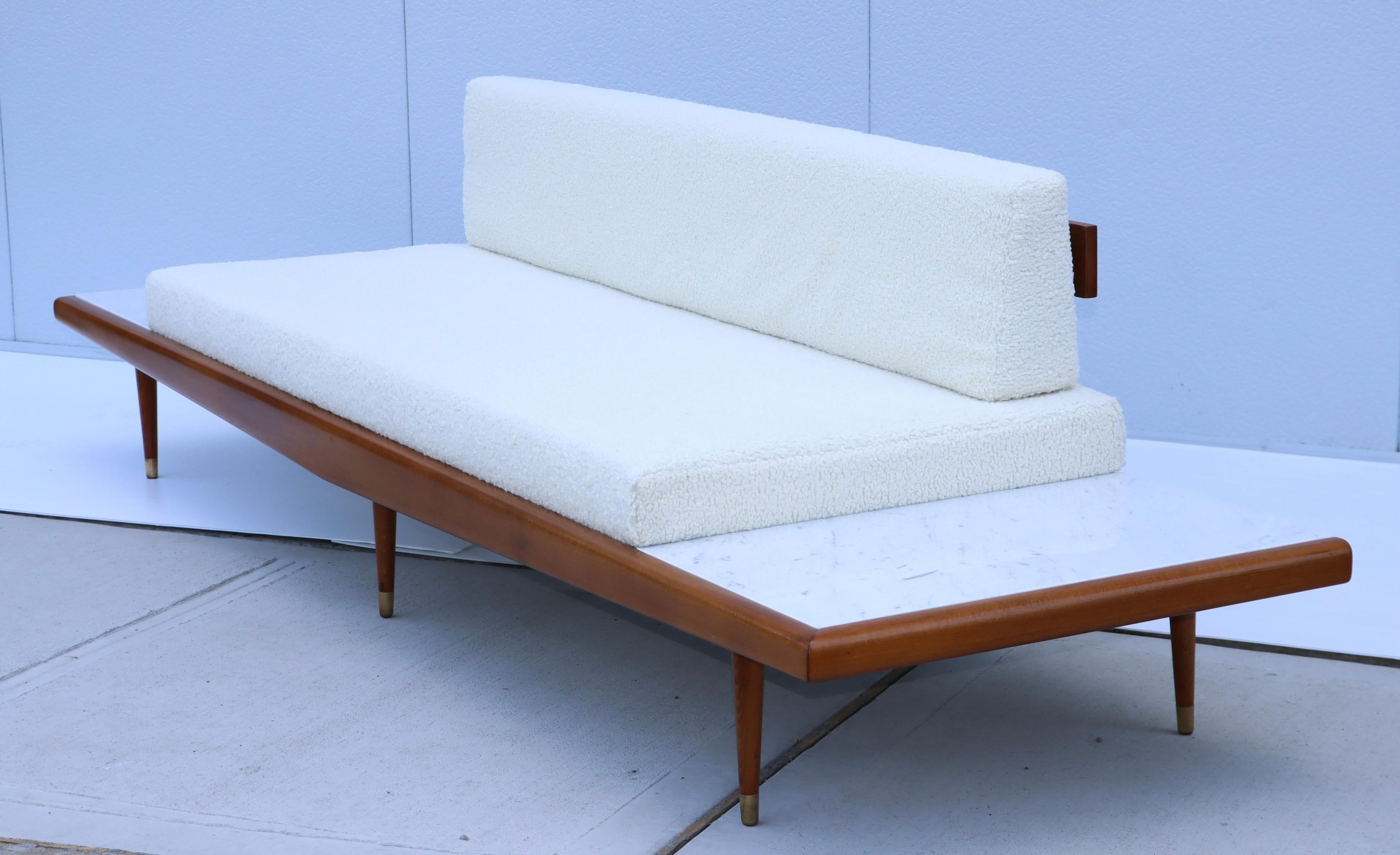 Adrian Pearsall Floating Sofa with Marble End Tables 4