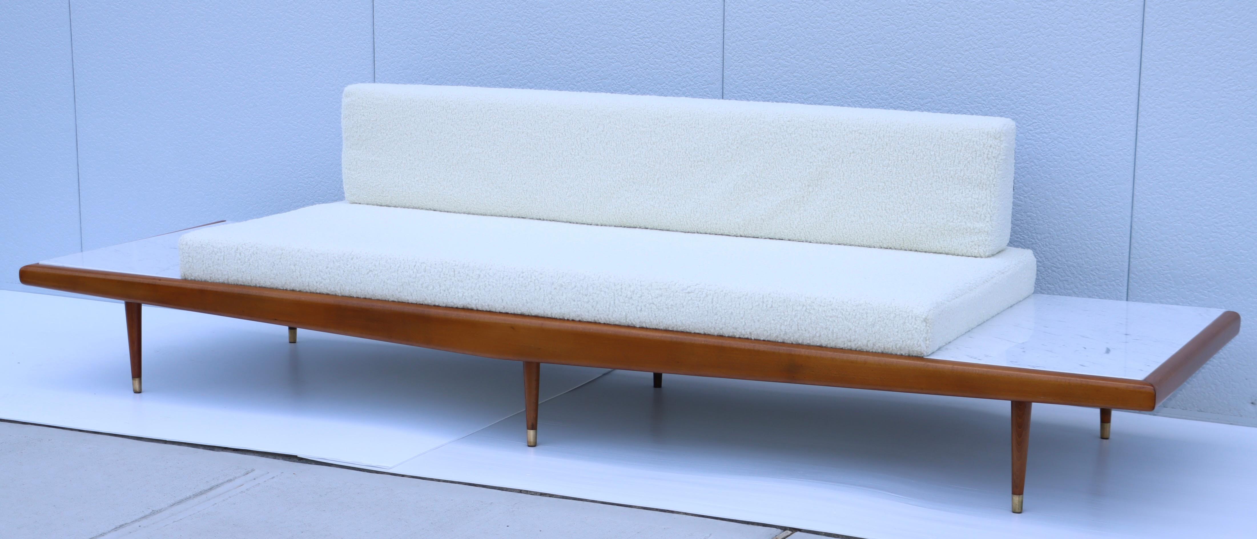 Adrian Pearsall Floating Sofa with Marble End Tables 2
