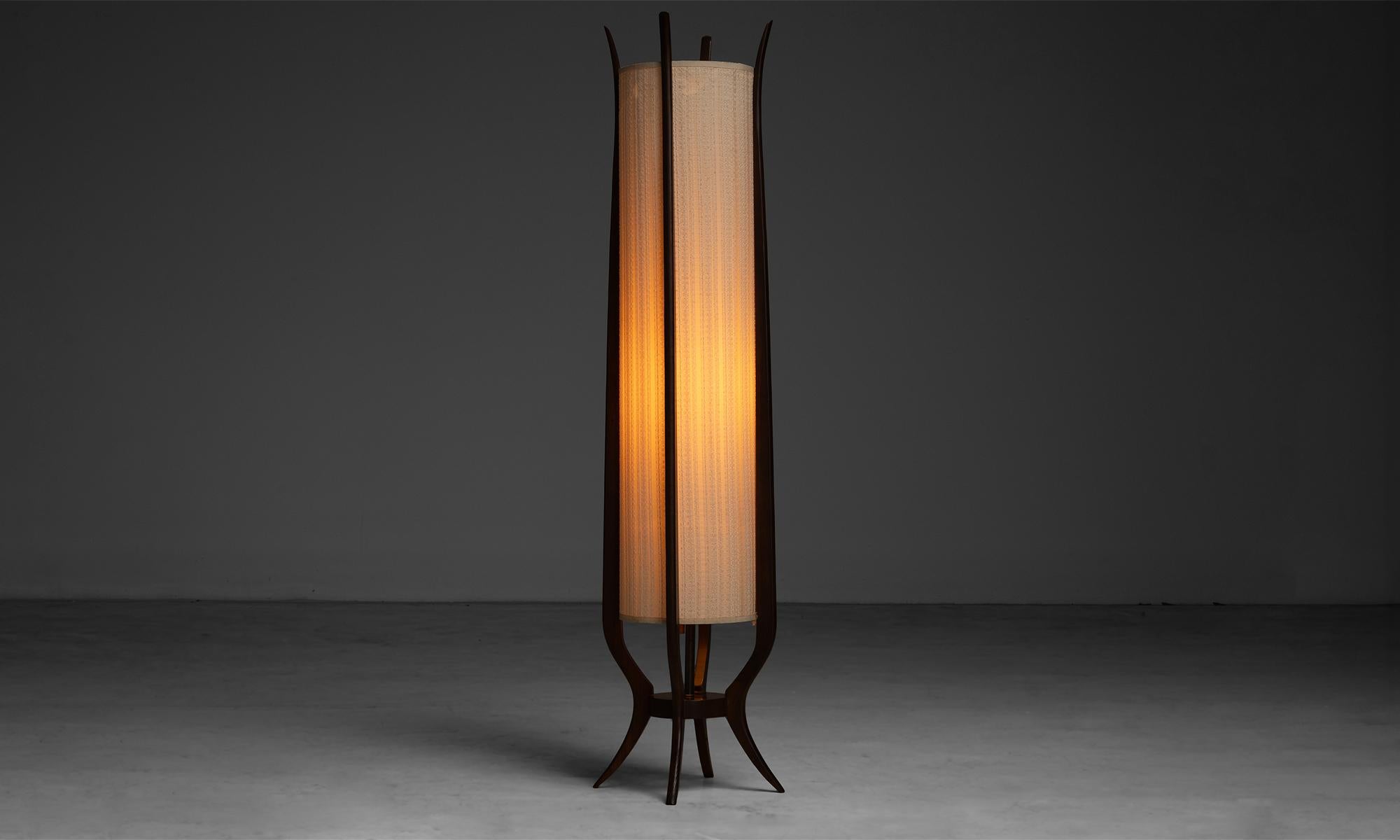 American Adrian Pearsall Floor Lamp, America 1950