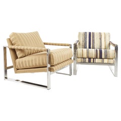 Adrian Pearsall for Comfort Designs Chrome Lounge Chair, Pair