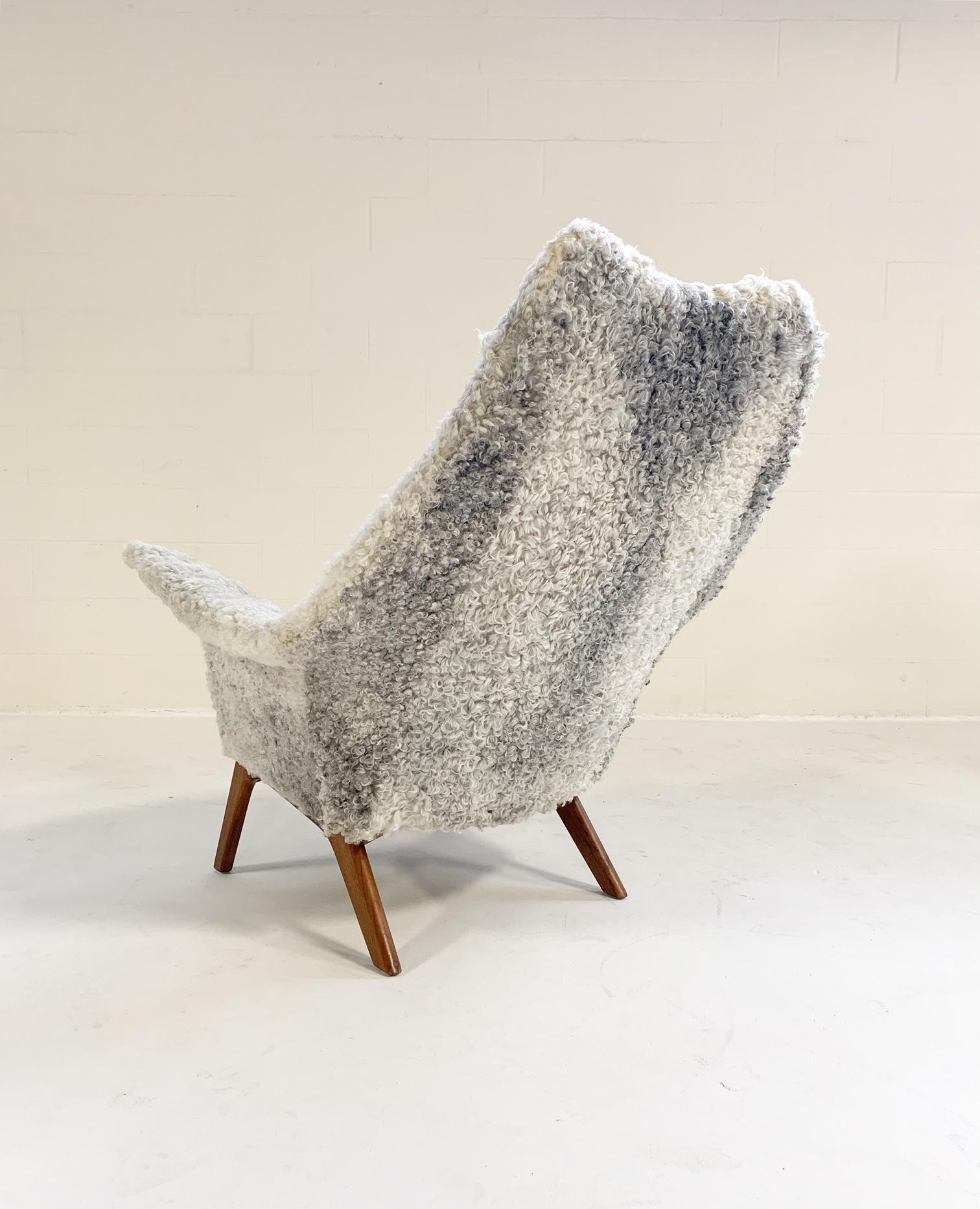 Adrian Pearsall for Craft Associates 1611 C Chair Restored in Gotland Sheepskin 1