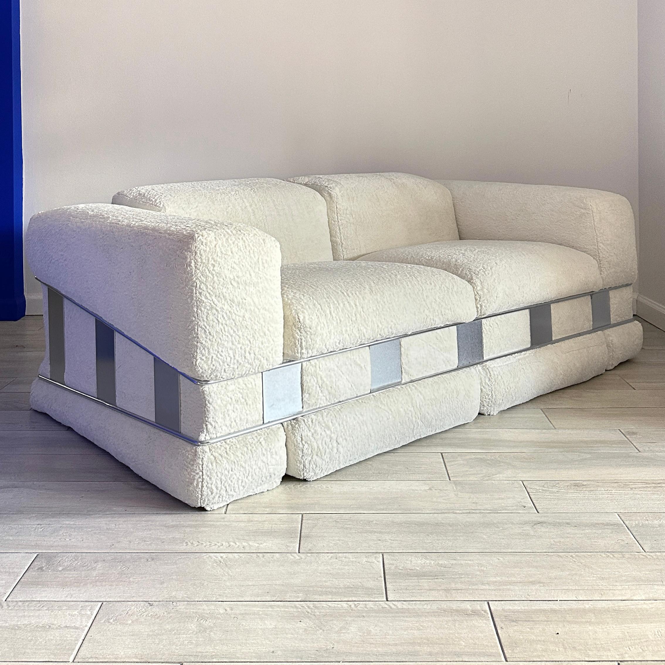 Adrian Pearsall For Craft Assoc. Chrome Caged Sofa For Sale 3
