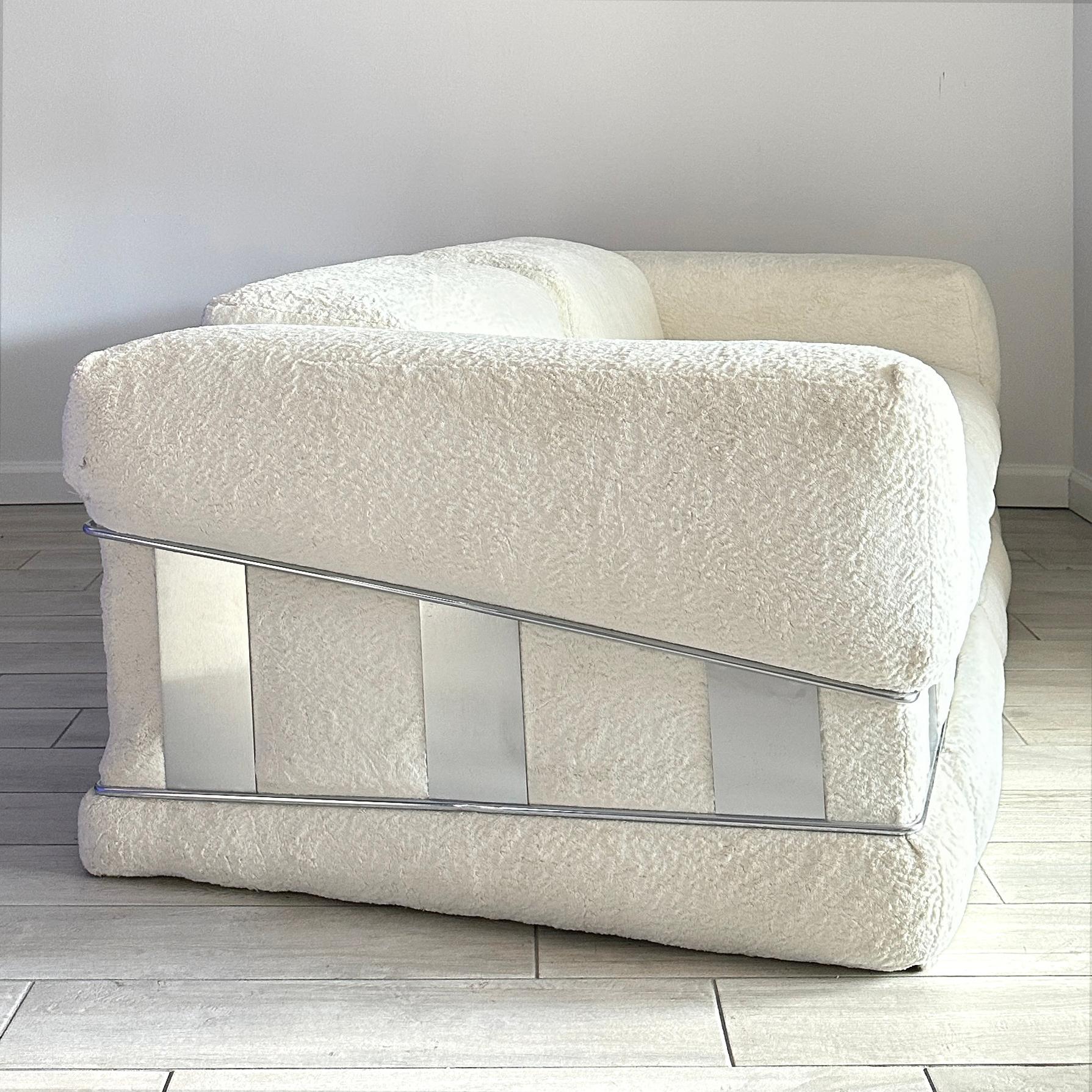 20th Century Adrian Pearsall For Craft Assoc. Chrome Caged Sofa For Sale
