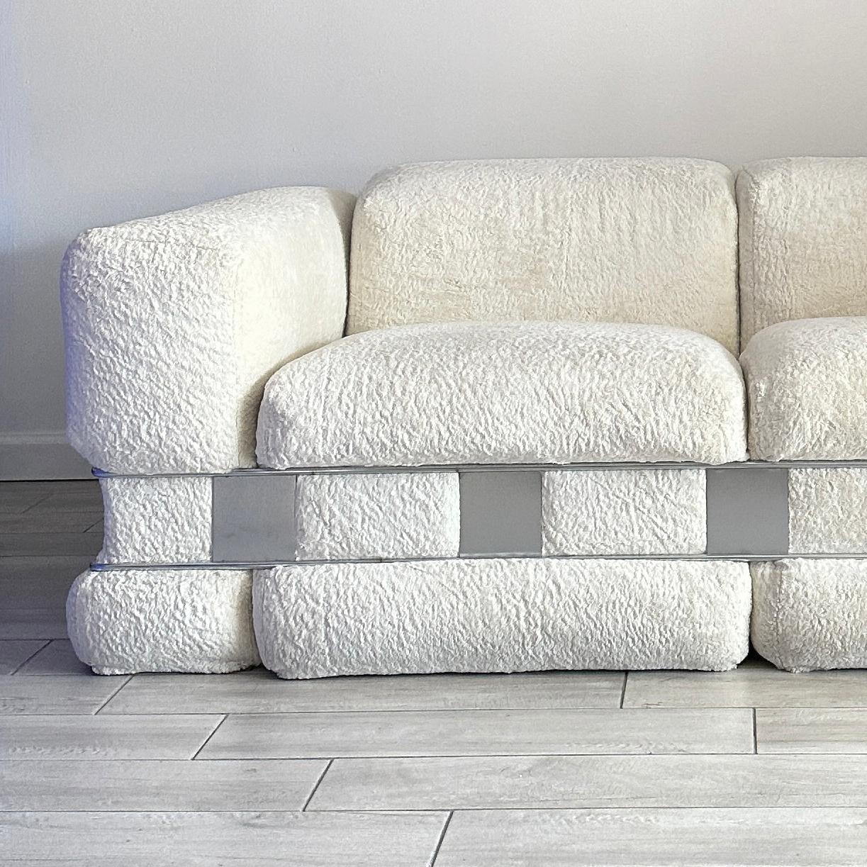 Adrian Pearsall For Craft Assoc. Chrome Caged Sofa For Sale 1