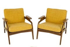 Adrian Pearsall for Craft Associates 1209C MCM Walnut Lounge Chairs, Pair