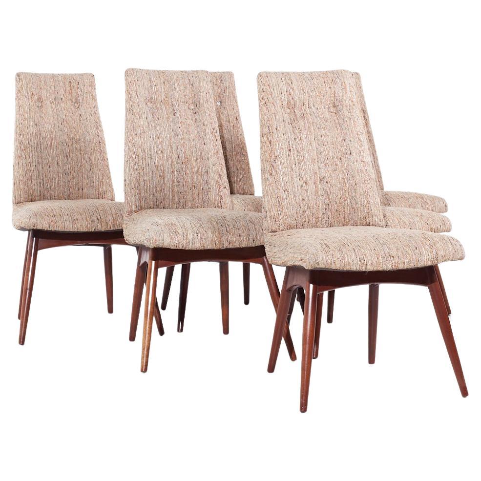 Adrian Pearsall für Craft Associates 1613-C MCM Esszimmerstühle aus Nussbaumholz – 6er-Set