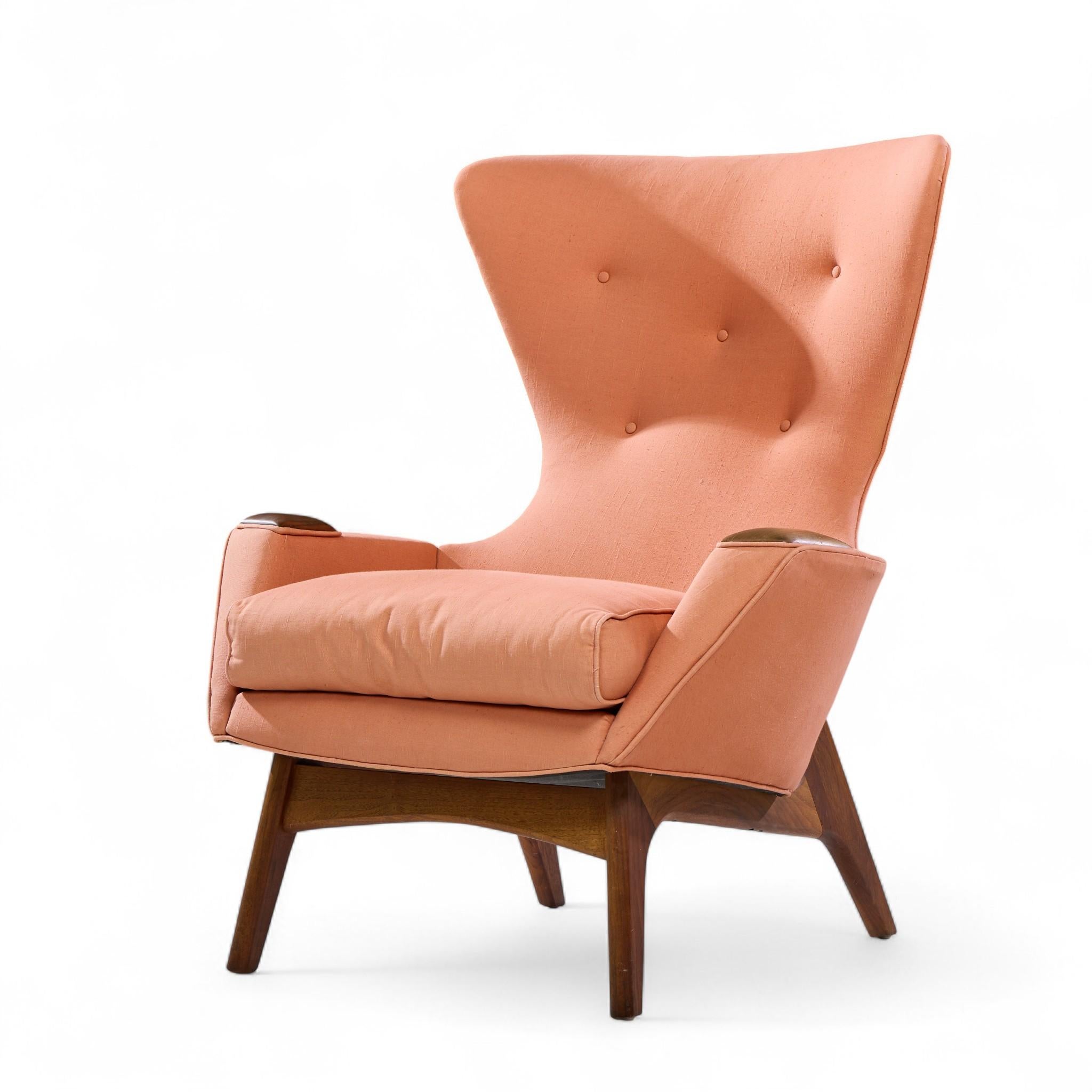 Mid-Century Modern Adrian Pearsall for Craft Associates 2231-C Walnut Wing High Back Chair (chaise à dossier haut en noyer) en vente