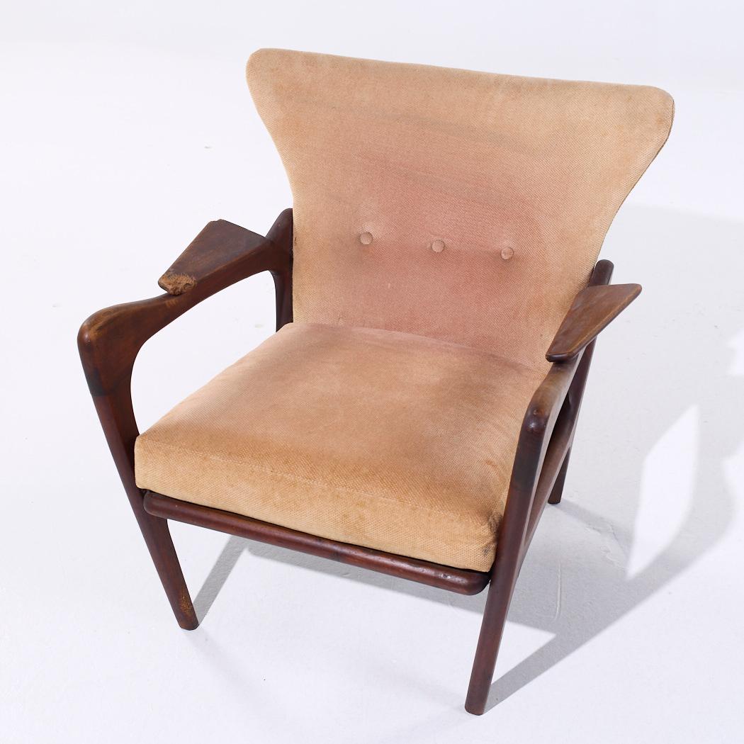 Adrian Pearsall for Craft Associates 2291-C MCM Walnut Lounge Chair - Pair (Paire) en vente 5