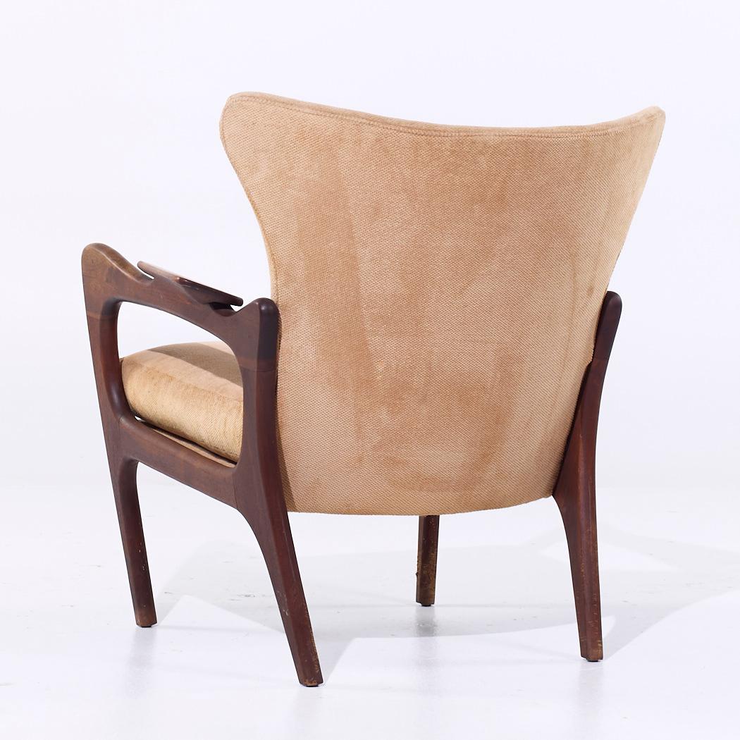 Adrian Pearsall for Craft Associates 2291-C MCM Walnut Lounge Chair - Pair (Paire) en vente 2
