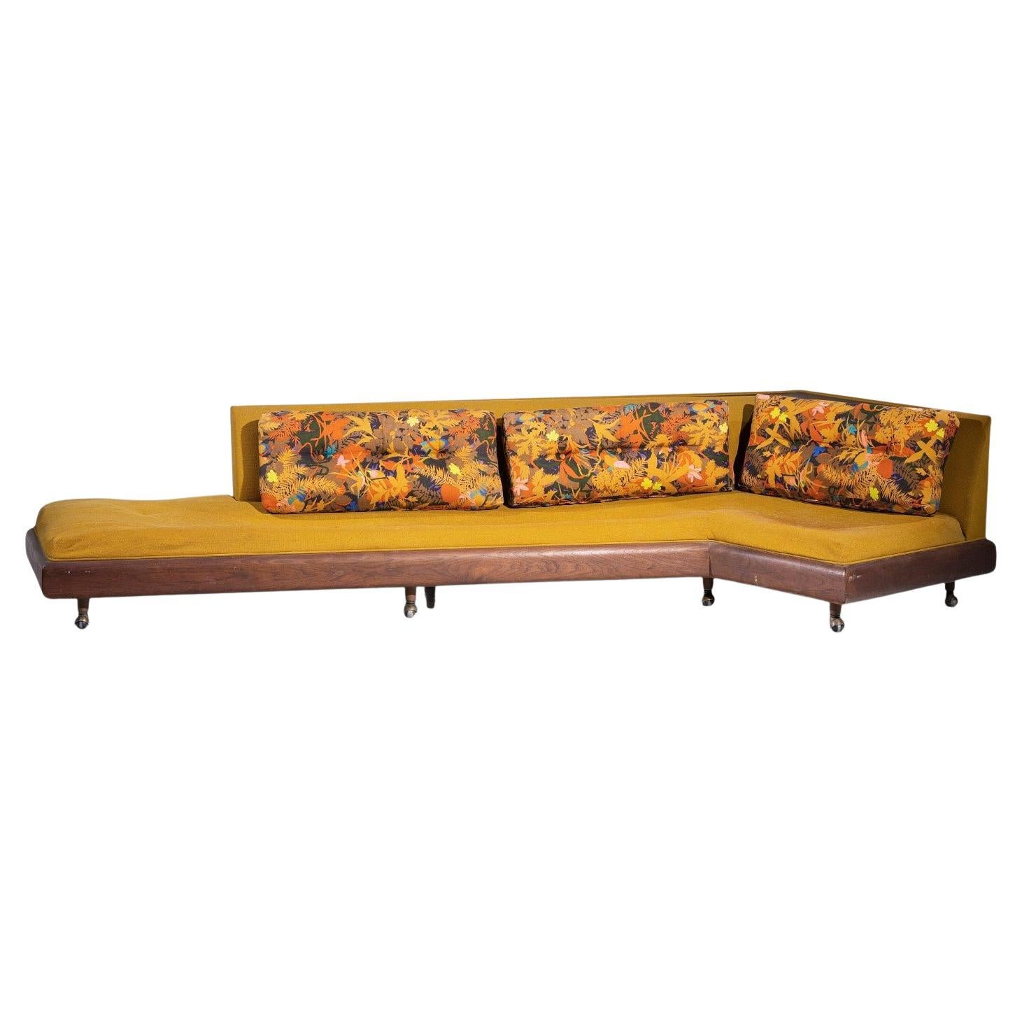 Adrian Pearsall for Craft Associates 2300-S Mid Century Walnut Boomerang Sofa For Sale