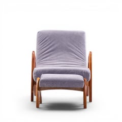 Adrian Pearsall for Craft Associates 705-CW Walnut Lounge Chair with Ottoman