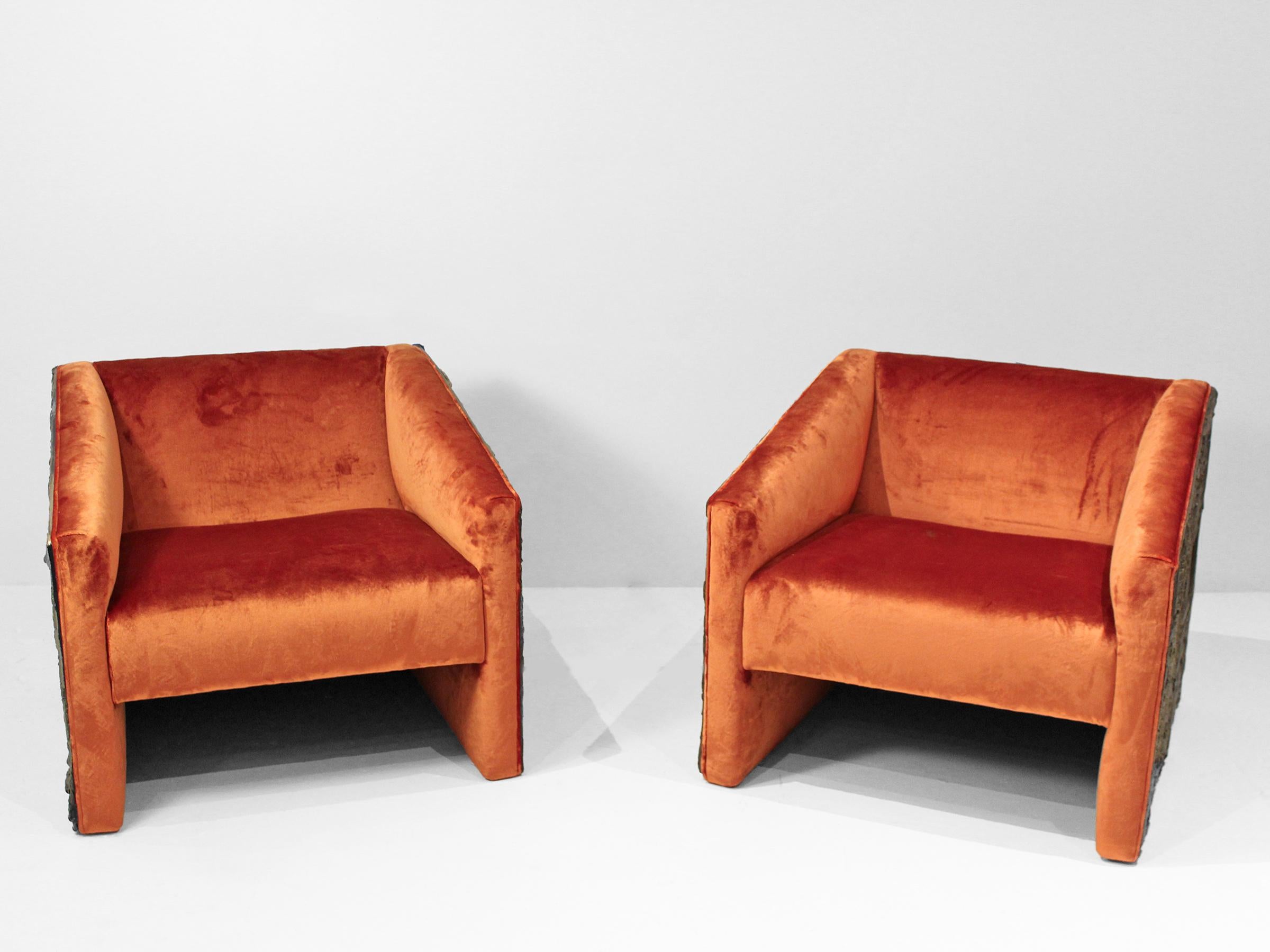 Clean, curving creations such as glass-topped walnut tables made Adrian Pearsall and his firms (Craft Associates and later Comfort Designs) leaders in popular American furniture design from the 1950s into the 1970s. The chairs are formed of sculpted