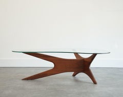Adrian Pearsall for Craft Associates Asymmetric Walnut Coffee Table, C. 1950s