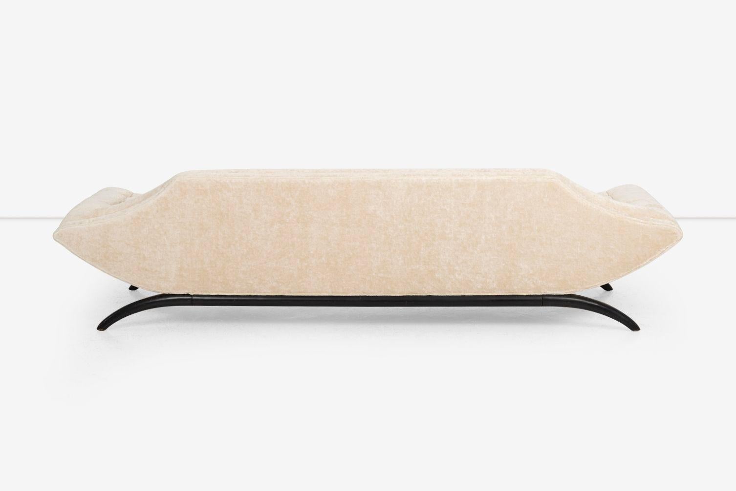 Adrian Pearsall per Craft Associates Divano a gondola con inserti in biscuit 1960 in vendita 5