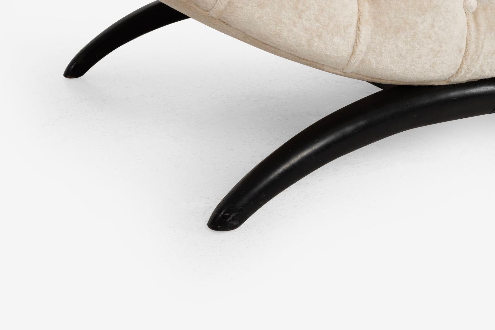Adrian Pearsall per Craft Associates Divano a gondola con inserti in biscuit 1960 in vendita 7