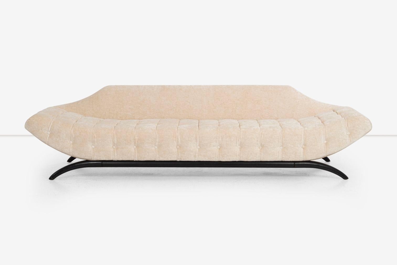 Mid-Century moderno Adrian Pearsall per Craft Associates Divano a gondola con inserti in biscuit 1960 in vendita