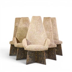 Adrian Pearsall pour Craft Associates Chaises de salle à manger brutalistes - Lot de 6